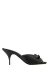Miu Miu Black Leather Heels In Black