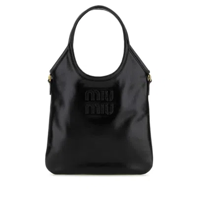 Miu Miu Black Leather Ivy Handbag