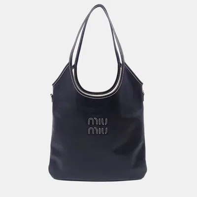Pre-owned Miu Miu Black Leather Ivy Shoulder Bag