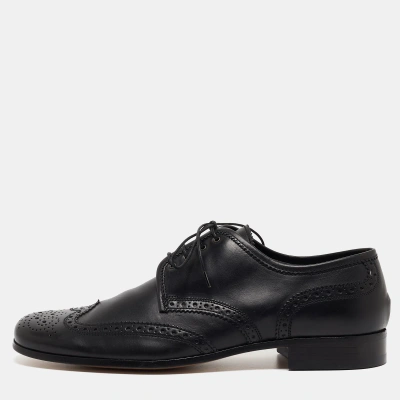 Pre-owned Miu Miu Black Leather Lace Up Derby Size 42