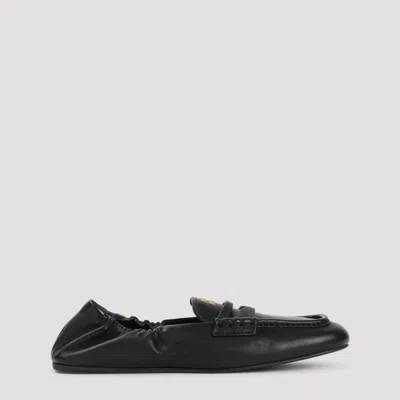 Miu Miu Black Leather Loafers