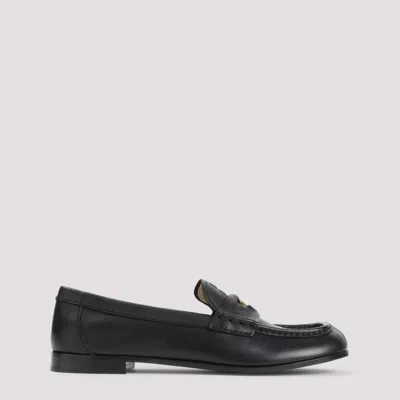 Miu Miu Black Leather Loafers