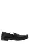 Miu Miu Black Leather Loafers In Black