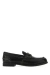 Miu Miu Black Leather Loafers In Black