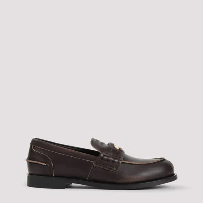 MIU MIU BLACK LEATHER LOAFERS