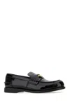 Miu Miu Black Leather Loafers In F0002