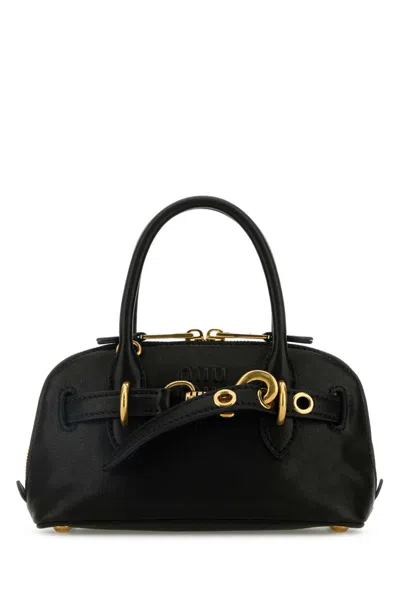 Miu Miu Black Leather Mini Aventure Handbag