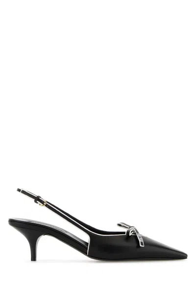 Miu Miu Black Leather Nappa Leather Pumps