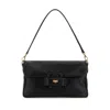 Miu Miu Black Leather Penny Shoulder Bag In Black