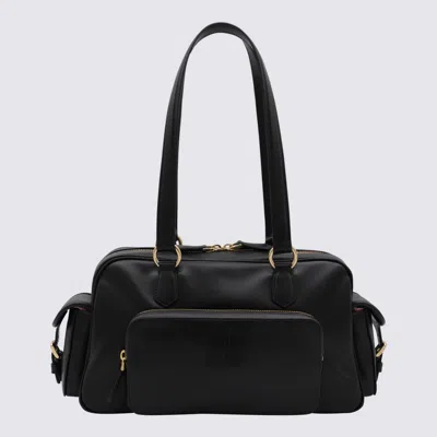 MIU MIU BLACK LEATHER POCKET SHOULDER BAG