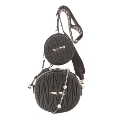 Pre-owned Miu Miu Black Leather Pouch Shoulder Bag ()