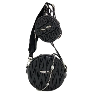Pre-owned Miu Miu Black Leather Pouch Shoulder Bag ()