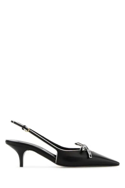MIU MIU BLACK LEATHER PUMPS