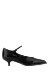 Miu Miu 35 Mary-jane Pumps In Brushed Leather In Black