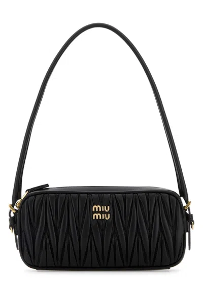 MIU MIU BLACK LEATHER SHOULDER BAG