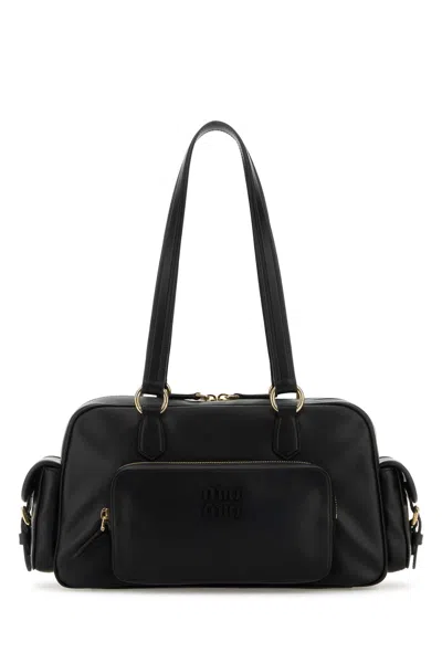 MIU MIU MIU MIU BLACK LEATHER SHOULDER BAG