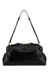 Miu Miu Leather Shoulder Bag Adjustable Strap In Black