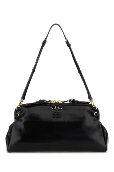 MIU MIU MIU MIU BLACK LEATHER SHOULDER BAG