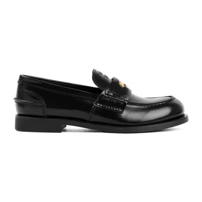 Miu Miu Black Leather Loafers