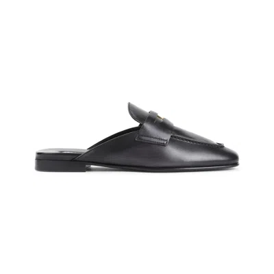 Miu Miu Black Leather Slippers