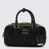 Miu Miu Black Leather Top Handle Bag In Black
