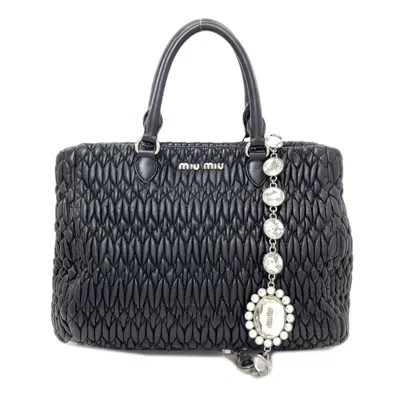 Pre-owned Miu Miu Black Leather Tote Bag ()