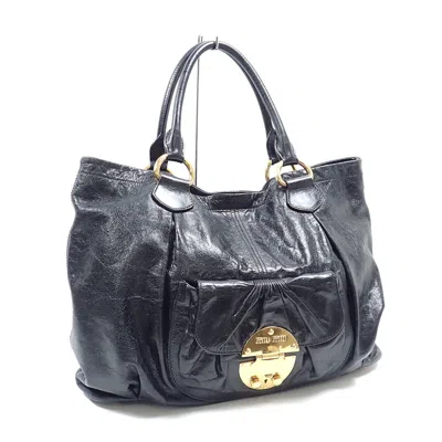 Pre-owned Miu Miu Black Leather Tote Bag ()