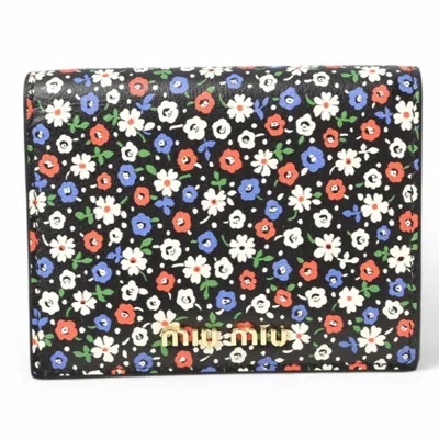 Pre-owned Miu Miu Black Leather Wallet (bi-fold) ()