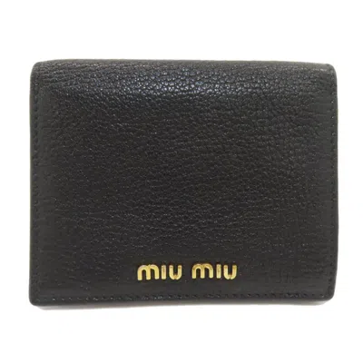 Pre-owned Miu Miu Black Leather Wallet (bi-fold) ()
