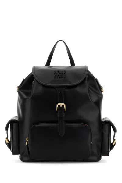 Miu Miu Black Logo Backpack