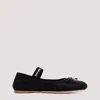 Miu Miu Satin Ballet Flats In Black