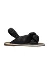 Miu Miu Black Logo Design Sandals In Black
