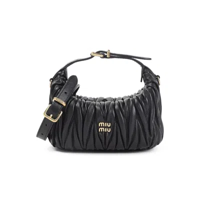 Miu Miu Black Matelasse Lamb Leather Mini Bag