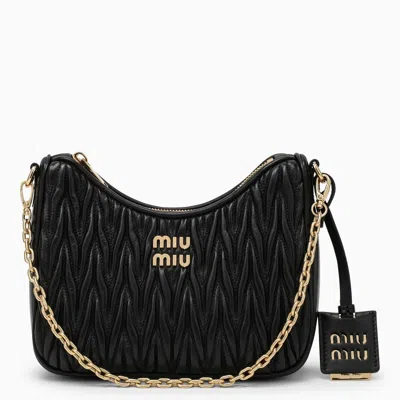 Miu Miu Black Matelassé Leather Bag Women