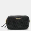 Miu Miu Black Matelasse Leather Camera Crossbody Bag In Black