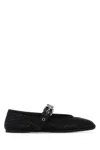 Miu Miu Women Black Mesh Ballerinas In Black
