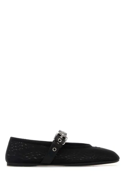 MIU MIU BLACK MESH BALLERINAS