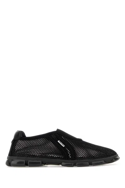 Miu Miu Black Mesh Slip Ons