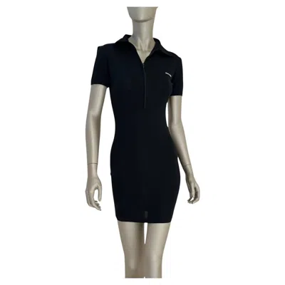 Pre-owned Miu Miu Black Mini Zipped Dress Sz.xs/s