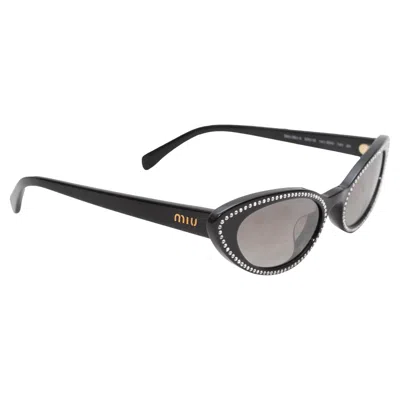 Pre-owned Miu Miu Black  Crystal-embellished Cat-eye Sunglasses