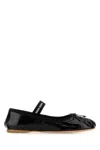 Miu Miu Satin Ballet Flats In Nero