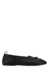 Miu Miu Nappa Ballerinas Bow Detail Flat Sole In Black