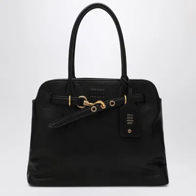 Miu Miu Black Nappa Leather Aventure Bag Women