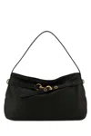Miu Miu Black Nappa Leather Aventure Shoulder Bag In Black