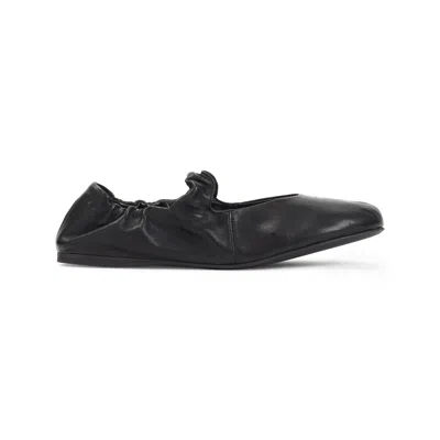 Miu Miu Black Nappa Leather Ballerinas In Multi