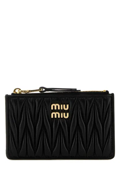 Miu Miu Black Nappa Leather Card Holder