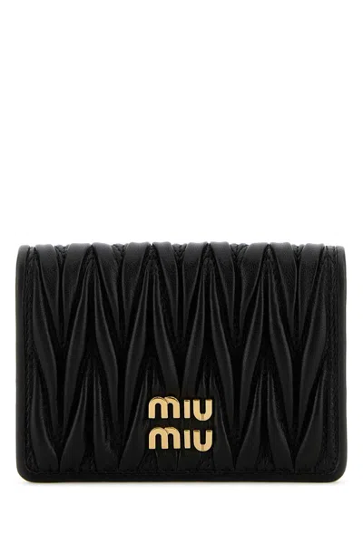 Miu Miu Black Nappa Leather Card Holder