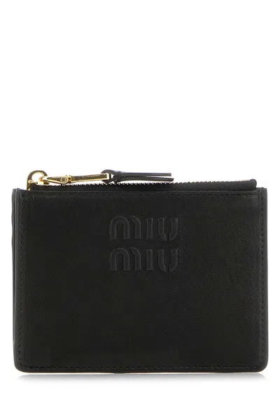 Miu Miu Black Nappa Leather Card Holder