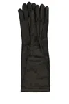 Miu Miu Long Length Nappa Leather Gloves In Black