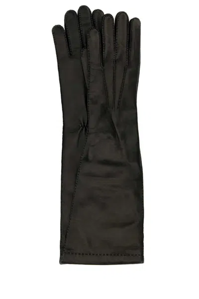MIU MIU MIU MIU BLACK NAPPA LEATHER GLOVES